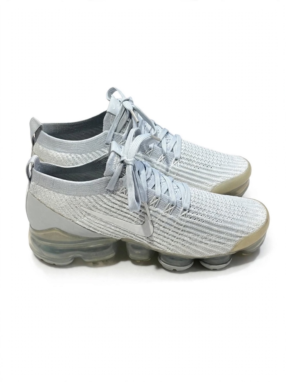Nike Air VaporMax Flyknit 3 Pure Platinum / Light Gray - Women's Size 7 - AJ6910